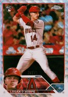 2023 Topps Chrome #188 Logan O'Hoppe Blue Wave Refractor Baseball Card