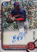 2022 Bowman Chrome Prospect Autographs #CPAEP Eddinson Paulino Speckle Refractor Baseball Card