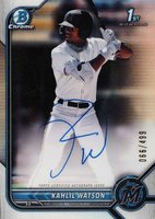 2022 Bowman Chrome Prospect Autographs #CPAKW Kahlil Watson Refractor Baseball Card
