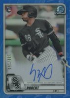 2020 Bowman Chrome Rookie Autographs #CRALR Luis Robert Blue Refractor Baseball Card