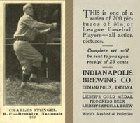 1916 Indianapolis Brewing #169 Charles Stengel Baseball Card