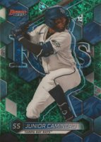 2023 Bowman's Best Top Prospects #TP18 Junior Caminero Green Mini Diamond Refractor Baseball Card