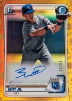 2020 Bowman Chrome Prospect Autographs #CPABWJ Bobby Witt Jr. Gold Refractor Baseball Card