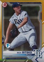 2021 Bowman 1st Edition #BFE143 Nick Bitsko Gold Foil Baseball Card