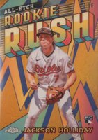 2024 Topps Chrome Update Chrome All-Etch Rookie Rush #2 Jackson Holliday Gold Refractor Baseball Card