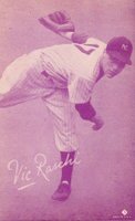 1953 Canadian Exhibits #5 Vic Raschi Red Tint Baseball Card