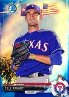 2017 Bowman Draft #BDC35 Cole Ragans Chrome-Blue Refractor Baseball Card