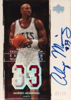 2003 UD Exquisite Collection Number Piece Autographs #NP-AM Alonzo Mourning Basketball Card