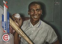2020 Topps #253 Ernie Banks SP-Holding Ball Baseball Card
