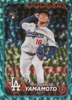 2024 Topps #553 Yoshinobu Yamamoto Aqua Foil Baseball Card