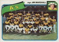 1980 Topps #96 A's Team Baseball Card
