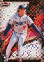 2024 Topps Finest #50 Yoshinobu Yamamoto Checkerboard Refractor Baseball Card