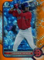 2022 Bowman Chrome Prospects #BCP61 Ceddanne Rafaela Orange Shimmer Refractor Baseball Card
