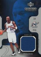 2002 Upper Deck Ovation Authentics Warm-Ups #MJ-W Michael Jordan Basketball Card