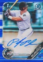 2019 Bowman Draft Chrome Draft Picks Autograph #CDAPB Peyton Burdick Blue Refractor Baseball Card