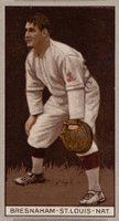 1912 Brown Backgrounds Common back # Roger Bresnahan Correct spell Bresnahan Baseball Card
