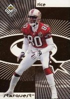 1998 Upper Deck Choice Starquest/Rookiequest #SR07 Jerry Rice/Randy Moss Gold Football Card