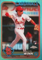 2024 Topps Chrome #189 Masyn Winn Aqua Refractor Baseball Card