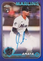 2024 Topps Chrome Rookie Autographs #RAJAM Jacob Amaya Purple Refractor Baseball Card