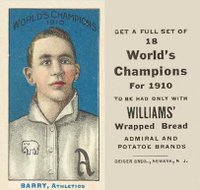 1911 Williams Baking # Jack Barry Baseball Card