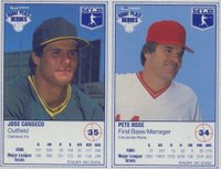 1987 Kraft Home Plate Heroes Panel-Hand Cut # Canseco/Rose Baseball Card