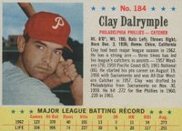 1963 Post Cereal #184 Clay Dalrymple Hand Cut Baseball Card