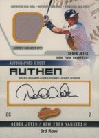 2003 Fleer Authentix Game Jersey Autograph #AJADJ Derek Jeter 3rd Row Baseball Card