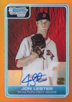 2006 Bowman Chrome Prospects #BC239 Jon Lester Orange Refractor Autograph Baseball Card