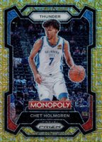 2023 Panini Prizm Monopoly #62 Chet Holmgren Gold Millionaire Shimmer Basketball Card