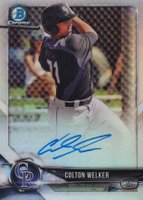 2018 Bowman Chrome Prospects Autographs #CPACW Colton Welker Refractor Baseball Card