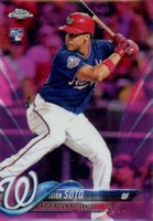 2018 Topps Chrome Update #HMT55 Juan Soto Pink Refractor Baseball Card