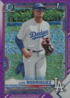 2021 Bowman Chrome Prospects #BCP196 Luis Rodriguez Fuchsia Shimmer Refractor Baseball Card