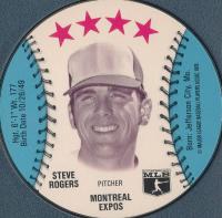 1976 Isaly's Sweet William Disc # Steve Rogers Baseball Card