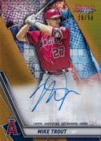 2019 Bowman's Best Best of 2019 Autographs #B19MT Mike Trout Gold Refractor Baseball Card