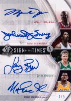 2006 SP Authentic Sign of the Times Quad #JEJB Julius Irving/Larry Bird/Magic Johnson/Michael Jordan Basketball Card