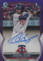 2023 Bowman Chrome Prospect Autographs #CPAEJ Edouard Julien Purple Refractor Baseball Card