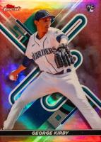 2022 Topps Finest #12 George Kirby Rose Gold Refractor Baseball Card