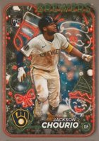 2024 Topps Holiday #H119 Jackson Chourio Silver Glitter Baseball Card