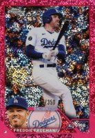 2023 Topps Chrome #5 Freddie Freeman Magenta Speckle Baseball Card