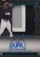 2021 Panini National Treasures #185 Estevan Florial Material Signature-Midnight Baseball Card