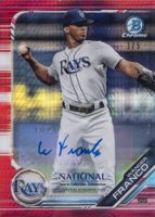 2019 Bowman Chrome National Convention #BNRWF Wander Franco Autograph-Red Refractor Baseball Card