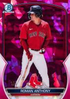 2023 Bowman Chrome Sapphire Edition Prospects #220 Roman Anthony Padparadscha 1/1 Baseball Card