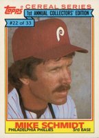 1984 Topps Cereal Series #22 Mike Schmidt Baseball Card