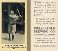 1916 Indianapolis Brewing #40 Gavvy Cravath Baseball Card