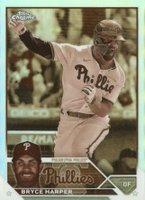 2023 Topps Chrome #3 Bryce Harper Sepia Refractor Baseball Card