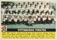 1956 Topps #121 Pittsburgh Pirates Gray Back Baseball Card