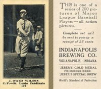 1916 Indianapolis Brewing #192 J. Owen Wilson Baseball Card