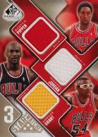 2009 SP Game Used 3 Star Swatches #3SJGP Horace Grant/Michael Jordan/Scottie Pippen Basketball Card