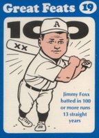 1972 Laughlin Great Feats #19 Jimmie Foxx Blue Border Baseball Card