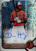 2022 Bowman Chrome Prospect Autographs #CPADHZ Darell Hernaiz Speckle Refractor Baseball Card